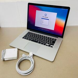 初期化済み　MacBook Pro Retina 15インチ　 Mid 2014 2.2GHz 　クアッドコア　 i7 　16GB　 256GB 　　C1652　80サイズ発送　