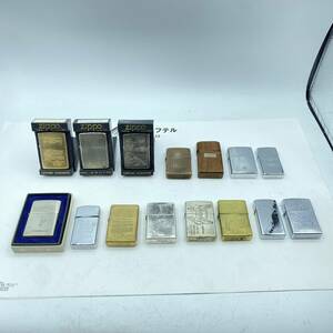 『AE10』ライター ZIPPO ジッポー 15点まとめ リミテッド ハワイ サイパン レリーフ 他 火花無し 着火未確認 一部 箱 冊子付き 現状品