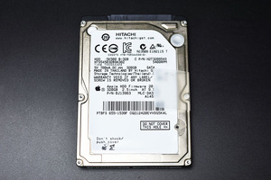 当日発送 Apple純正　HDD 2.5インチ SATA 320GB HITACHI 正常 フォーマット済み 655-1539F CQ212420EVVDG5KAL 中古品