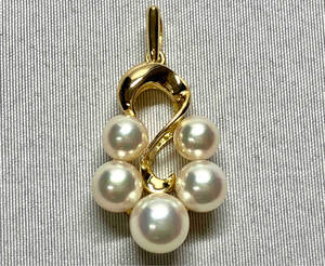 ミキモト MIKIMOTO K18YG 真珠 ペンダントトップ 2.7g H2.7×W1.4cm ソーティング付