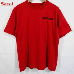 【良品】sacai　FILM CREW Ｔシャツ　サカイ　サイズ４（ＸＬ相当）　赤