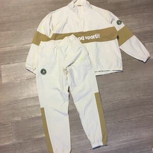 YM/1057 le coq sportif ルコック ウインドブレーカー Lサイズナイロンパンツ Mサイズセットアップ ハーフジップ ホワイト