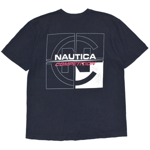 90s usa vintage NAUTICA ノーティカ COMPETITION コンペティション プリント Tシャツ usa製 size.M