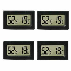 4個湿温度計 デジタル 湿度計 温度計 LCD大画面摂氏温度計 室内用 爬虫類用 ヒュミドール、温室、庭、セラー、冷蔵庫、クローゼット用