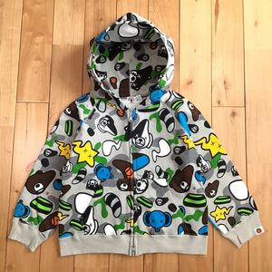 BAPE × KAWS MILO Animal Kingdom パーカー KIDS 120サイズ カウズ a bathing ape zip hoodie エイプ ベイプ アベイシングエイプ i48