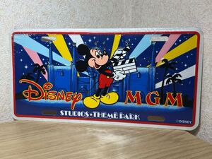 ミッキー Disney ディズニー mickey ミッキーマウス 看板 ナンバープレート プレート ブリキ看板 雑貨 MGM 未使用