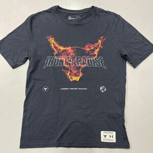 アンダーアーマー UNDERARMOUR Tシャツ IRON PARADISE 半袖 メンズ Lサイズ LOUDER FASTER HEAVIER WORLD WIDE DISRUPTION ブラック 黒