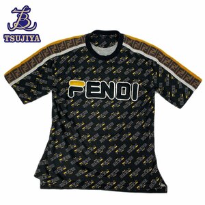 FENDI フェンディ　XFILA　半袖Tシャツ　FS7011ASH1　黒　#S　メンズ　中古B【辻屋質店A2545】