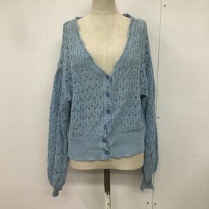 MOUSSY FREE マウジー カーディガン 長袖 010DSW70-0620 SCALLOP SHORT カーディガン Cardigan 水色 / ライトブルー / 10082047