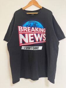 BREAKING NEWS ブレイキングニュース　プリント 大判プリント 半袖Tシャツ メンズXL 大きめ【良品】