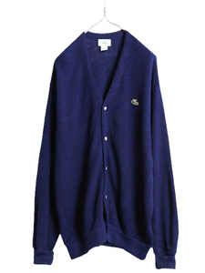 80s USA製 ラコステ アクリル ニット カーディガン メンズ レディース XL 古着 80年代 ヴィンテージ IZOD LACOSTE 羽織り 前開き セーター