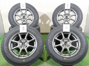 ヤリス アクア ヴィッツ 等 4本 AZ SPORTS 14インチ 5.5J +38 4H PCD100 スタッドレス 未使用 グッドイヤー アイスナビ7 2023年 175/70R14