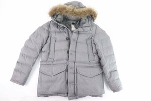 MONCLER モンクレール ダウン ジャケット コート フード ファー 取り外し可 グレー サイズ 5 ダウン90％ メンズ 9012-NA