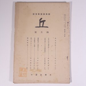 丘 第六号 1932/4 文學社 文学社 昭和七年 1932 古書 戦前 小冊子 文学 文芸 文学論 文学研究 思念想寂 上代文字遣解説 ほか