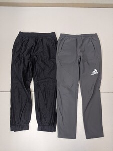 6．2点 アディダス adidas イージーパンツ ロングパンツ WIND.RDY トレーニングウェア メンズL相当 黒グレー y102