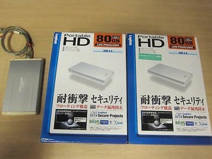 ロジテック ポータブル HDD LHD-PS80U2WH 2台 LHD-PBB40U2 1台 ハードディスク 【h】