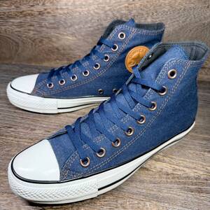 ◆CONVERSE◆コンバース オールスター 25.0cm ハイカットスニーカー ジーンズ ネイビー メンズ 革靴 靴 レザー 中古 宅急便 即決