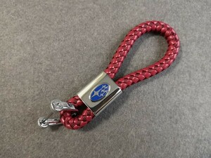 スバル SUBARU レッド キーホルダー オシャレ ドライバー付き 編み込み メンズ レディース兼用　車鍵アクセサリー レザー