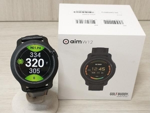 【箱付】 GPS GOLFBUDDY aimW12 ゴルフバディBLACK ブラック GPS ゴルフウォッチ