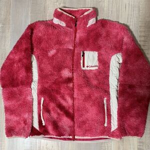 【好発色 毛足長め】Columbia フリース ジャケット ピンク サイズXL コロンビア メンズ レディース アウトドア Patagonia パタゴニア