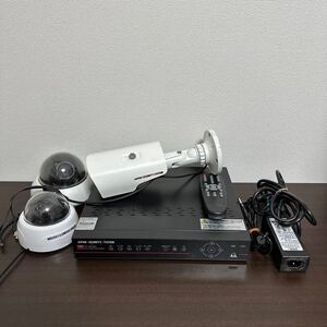 JSS 日本防犯システム PF-RA304 アナログ・AHD対応 4chデジタルレコーダ + 防犯カメラ 3台セット