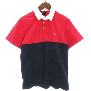 ノア NOAH Short Sleeve Rugby ショートスリーブラグビー ラガーシャツ ポロシャツ 半袖 バイカラー ロゴ刺繍 赤 紺 XS ■SM0 メンズ