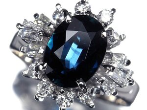 KL14215S【1円～】新品【RK宝石】≪Sapphire≫ 濃厚カラー! 上質サファイア 大粒1.65ct 極上ダイヤモンド 0.58ct Pt850 高級リング ダイヤ