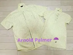 【親子コーデ】Arnold Palmer 半袖 イエロー メンズL&120㎝