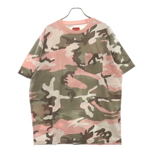 SUPREME シュプリーム 18SS Pocket Tee Pink Camo ピンクカモフラ柄 ポケット半袖Tシャツ カットソー ピンク/グレー