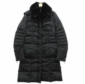 MONCLER 高級ダウンコート ロングダウンコートサイズ０モンクレール ブラックファー付きSサイズ美品正規品