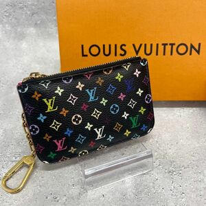 ◆美品/鑑定済◆ LOUIS VUITTON ルイヴィトン モノグラムマルチカラー ポシェットクレ 小銭入れ コインケース ブラック M93735 レディース