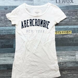 Abercrombie&Fitch アバクロンビーアンドフィッチ レディース ワッペン&刺繍 半袖Tシャツ 小さいサイズ XS 白