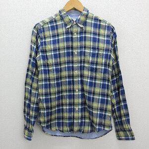 X★ ユナイテッドアローズ/UNITED ARROWS B&Y タータンチェック柄 長袖BDシャツ【S】MENS/8【中古】■