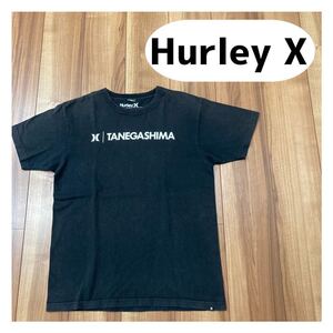 Hurley X ハーレー Tシャツ 半袖 プリント ビッグロゴ TANEGASHIMA ブラック サイズL 玉mc1704