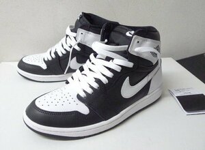 ◆国内正規 NIKE ナイキ 美品 箱タグ付　AIR JORDAN 1 RETRO HIGH OG/エアジョーダン1 レトロ ハイ ブラック/ホワイト　27.5cm DZ5485-010