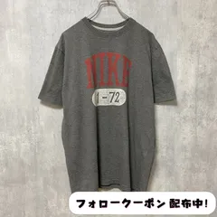 古着 used　NIKE　ナイキ　半袖ロゴプリントTシャツ　スウッシュ　グレー　デザイン　個性的　クルーネック　春夏服　