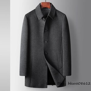 18万 最上級*ダウンコート メンズ ダウンジャケット 超希少 厚手 超防寒 防風 セレブ*WOOL ビジネスコート ロングコート ウールコート 3XL