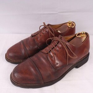 パラブーツ 9 / 27.5cm-28.0cm 位 Paraboot ブラウン 茶 キャップトゥ レザーシューズ フランス製 メンズ 本革 中古 古着 ds3544