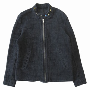 美品 ポータークラシック Porter Classic × ウルフズヘッド WOLFS HEAD 刺し子 スタッズ シングル ライダース ジャケット XS ◆１