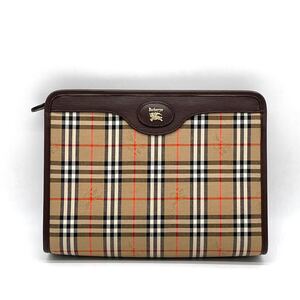 1円 未使用保管品 Burberrys BURBERRY バーバリー ノバチェック シャドーホース クラッチバッグ セカンドバッグ