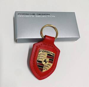 PORSCHE ポルシェ クレスト キーホルダー赤色　レッド