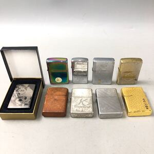 ★E10410/ZIPPO ジッポー/オイルライター/ドラゴン 龍/フロレンティーン 等/シルバー/ゴールド 他/まとめて/計9点セット/火花OK 含 す