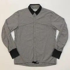 ノンネイティブ 変形ギンガムチェックシャツ 日本製 白黒チェック サイズ2