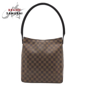 美品 LOUIS VUITTON ルイヴィトン ダミエ ルーピングGM ブラウン PVC N51144 ショルダーバッグ ハンドバッグ レディース 406756