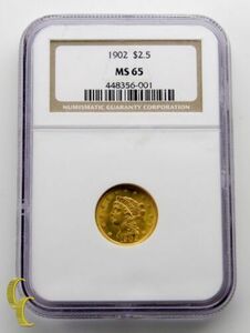 NGC MS-65 1902 金貨 $ 2.50四半期イーグルリバティーヘッドコイングレード 硬貨