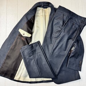 美品/Mサイズ★ポールスミス/Paul Smith COLLECTION 花柄裏地 セットアップ ウールスーツ ジャケット パンツ ストライプ メンズ グレー