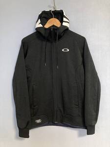 ★美中古 OAKLEY オークリー ZIPパーカ M ブラック パーカー フーディー ZIPジャケット ゴルフ 