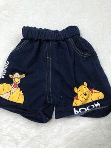 短パン 子供服 ウエストゴム キッズ ショートパンツ 男女兼用　中古品　プーさん　デニム　一歳　２歳　3歳　夏服　夏　両ポケットあり