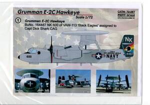 1/72 Print Scaleプリントスケールデカール　72-287 Grumman E-2 C Hawkeye 