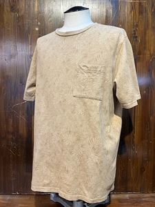 L248 メンズ Tシャツ THE SHOP TK TAKEO KIKUCHI タケオキクチ 半袖 ブラウン 茶 プリント 大きいサイズ / XL 全国一律送料370円